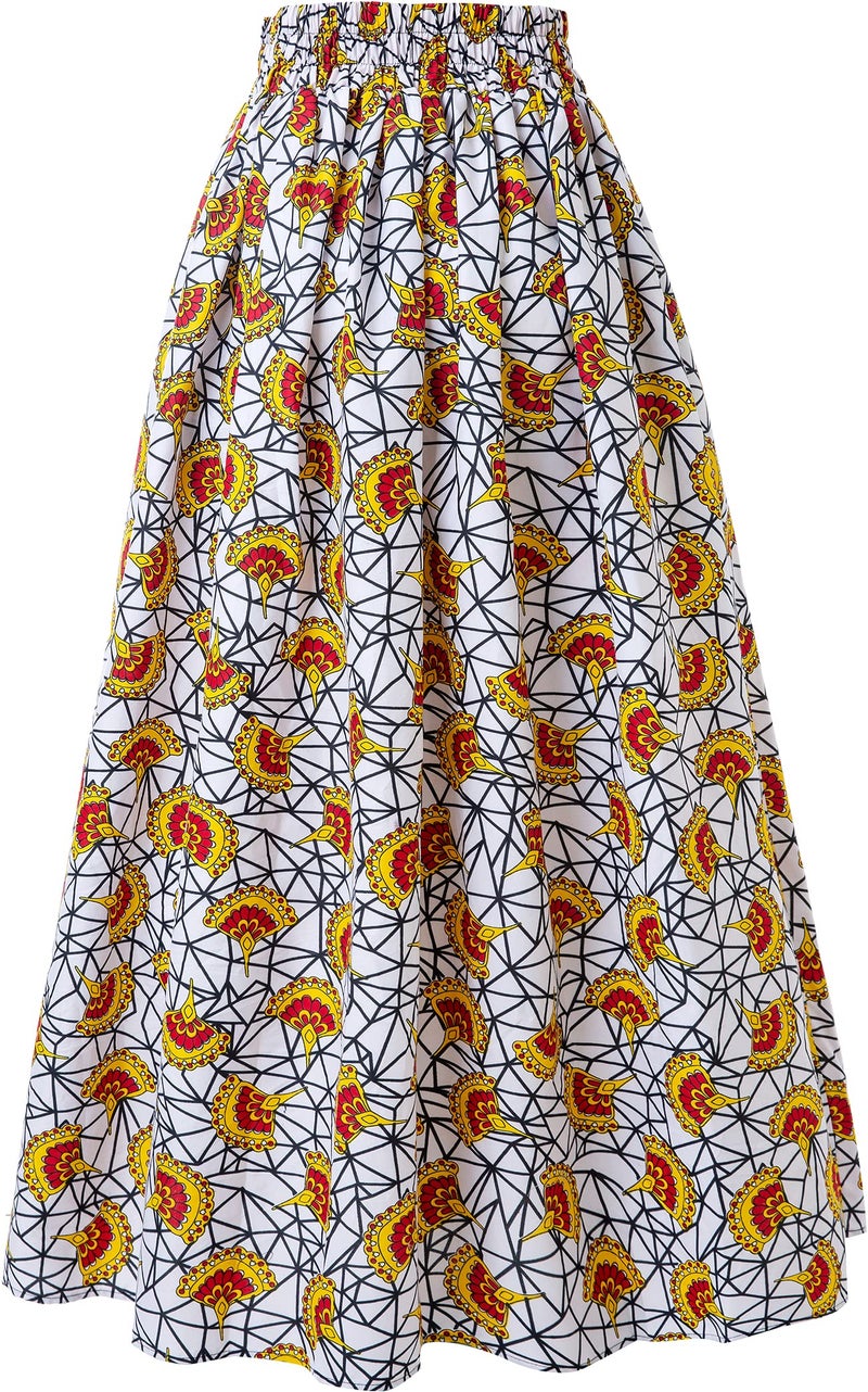 SHENBOLEN Women African Print Skirt Ankara Maxi Skirt Dashiki Skirt (One Size,A) - Image 2